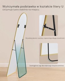 Zaokrąglone lustro UMBRA, 160x50 cm, złoty SongmicsHome