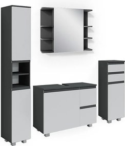 Zestaw mebli łazienkowych antracyt 80x33x60 j-shape