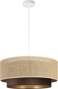 Lampa wisząca na lince SARTA 1xE27/60W/230V śr. 45 cm brązowy/juta