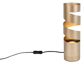 Moderne tafellamp taupe met goud - Stream Nowoczesny Oswietlenie wewnetrzne