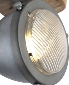 Inteligentny reflektor stalowy z drewnem z WiFi GU10 z regulacją - Emado