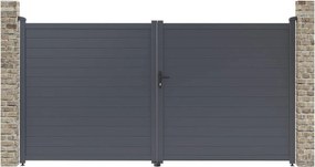 Brama aluminiowa "Marc" - 349.5 x 180.9 cm - Szara