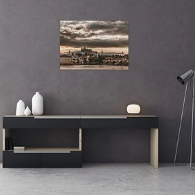 Obraz na szkle - Zamek Praski o zmierzchu (70x50 cm)