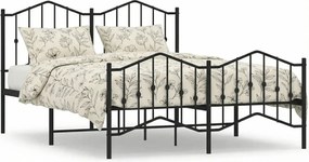 Czarne metalowe łóżko jednoosobowe 140x200cm Z4-F37