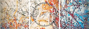 Obraz - Mozaikowa abstrakcja (z zegarem) (90x30 cm)