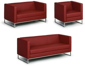 Sofa CUBE, 3-miejscowa, czerwony