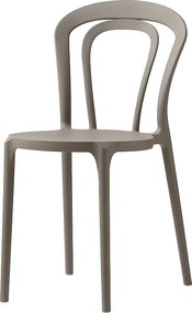 Zestaw 2 nowoczesnych krzeseł „Caffè” w kolorze gołębiej szarości, z polipropylenu, sztaplowanych, do użytku wewnątrz i na zewnątrz, cm 53x53 83h