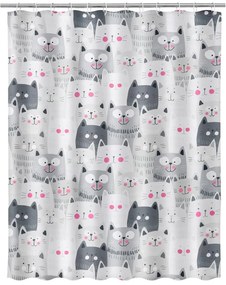 Zasłona prysznicowa Casa Selección Gatos, 180x200 cm