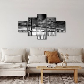 Obraz - Most Benjamina Franklina, Filadelfia, czarno  -biały (125x70 cm)