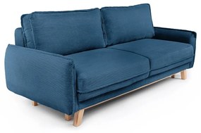 Niebieska sztruksowa rozkładana sofa 218 cm Tori – Bonami Selection