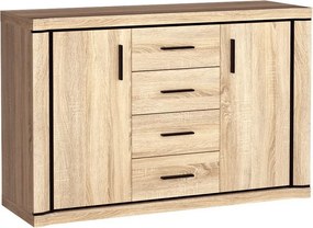 Komoda MALAGA 137 cm do Salonu Sypialni Dąb sonoma
