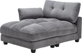 Sofa 1-osobowa z podłokietnikami - Sofa relaksacyjna z 2 uchwytami na kubki i kieszeniami bocznymi - szary sztruks