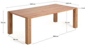 Stół w dekorze dębu 110x220 cm Deyanira – Kave Home