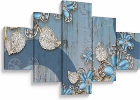Obraz - Niebieskie kwiaty (125x70 cm)