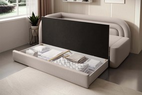 Beżowa rozkładana sofa 3-osobowa FABILLO Wersja: Lewy róg