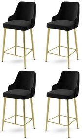 Zestaw krzeseł barowych Enox Black and Gold, 4szt., 4 szt.