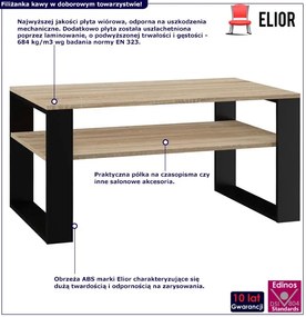 Minimalistyczna ława do narożnika dąb sonoma + czarny F2-E14
