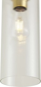 Lampa wisząca Art Deco złota z przezroczystym szkłem do systemu szynowego 1-fazowego - Iconic Laura