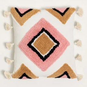 Kwadratowa Poduszka 45x45 Cm Z Bawełny Nikos Rosa Dalia – Brązowy Piaskowy - Sklum