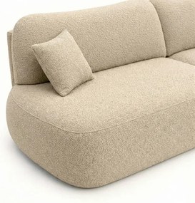 Sofa AVERIO Rozkładana Dwuosobowa Beżowa Boucle Japandi