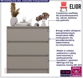 Nowoczesna komoda z 3 szufladami glina - Eliva