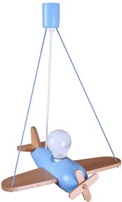 Niebieska lampa wisząca dziecięca samolot - S201-Velori
