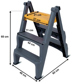 4Home Dwustronne schodki plastikowe Dual, 3 stopnie
