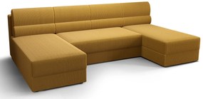 Żółty narożnik sztruksowy z funkcją spania H6-D99