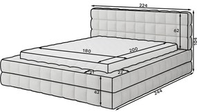 Białe tapicerowane łóżko dwuosobowe ze schowkiem ze stelażem 180x200 cm Dizzle – ELTAP