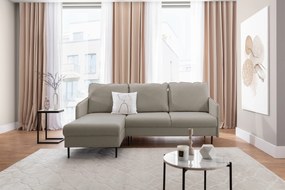 Narożnik z funkcją spania Taila Mini lewostronny - beżowa plecionka Loft 02 / czarne nogi