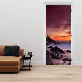 Fototapeta na drzwi - Zachód Słońca na wybrzeżu (95x205cm)