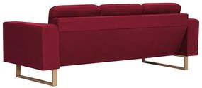 Elegancka trzyosobowa sofa Williams 3x - czerwone wino