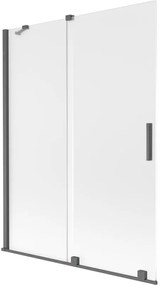 Mexen Velar parawan nawannowy 2-skrzydłowy rozsuwany 130 x 150 cm, szron, gun gray szczotkowany - 896-130-000-31-66