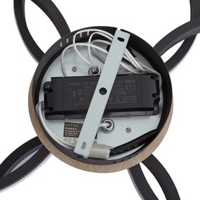Lampa sufitowa drewniana z LED, 3-stopniowa regulacja ściemniania, 4-źródła światła - Navara