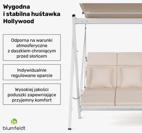 Blumfeldt FlexiSwing Huśtawka ogrodowa w stylu Hollywood 3-osobowa