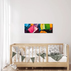 Obraz - Kolorowe kostki (z zegarem) (90x30 cm)