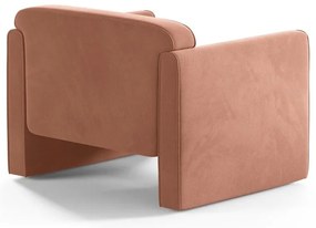 Różowy aksamitny fotel Abby – Micadoni