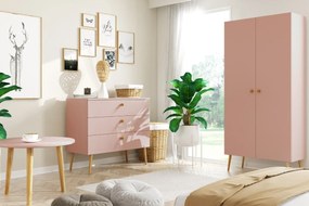 Komoda LEBEL 2 z szufladami 100cm różowa MELIMEBLE