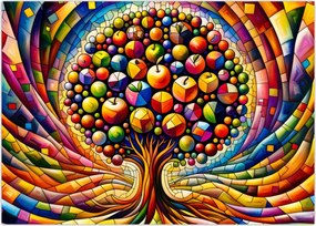 Obraz – Kolorowe drzewo z jabłkami (70x50 cm)