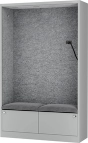 Szafa akustyczna do biura i szkoły Sally MentalBox, 115 x 40 x 185 cm, szary/szary