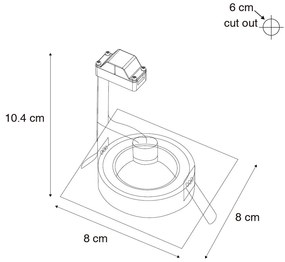 Zewnetrzna Zestaw 6 kwadratowych opraw wpuszczanych biały GU10 50 mm IP44 - Xena Nowoczesny Oswietlenie zewnetrzne