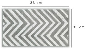 Biało-szary bawełniany ręcznik 33x33 cm Chevron – Foutastic