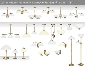 Niska złota klasyczna lampa mosiężna z dużym kloszem Y-S1ADK