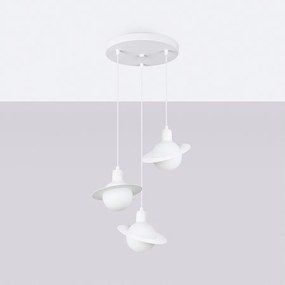 Lampy wiszące nowoczesny Gloxo, stal - 3 źródło światła 4000K - L.32 x H.120 cm - biały