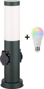 Brilagi - Zewnętrzna lampa LED RGBW z 2 gniazdami 1xE27/9W/230V 40 cm IP44 antracyt