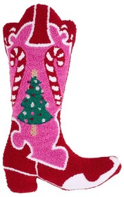 Poduszka dekoracyjna ze świątecznym motywem z materiału bouclé 48x35 cm Santa's Howdy Christmas Boot – Catherine Lansfield