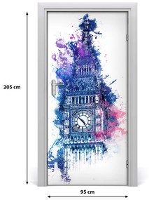 Naklejka samoprzylepna na drzwi Kolorowy Big Ben