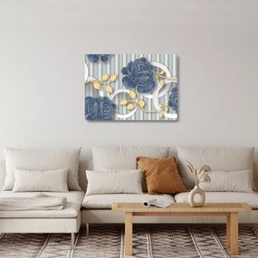 Obraz na szkle - róże i koła (70x50 cm)