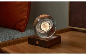 Ciemnobrązowa lampa stołowa ze ściemniaczem i szklanym kloszem (wys. 12 cm) Amber – Gingko