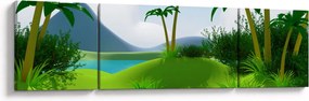 Obraz - Jeziora w dżungli (170x50 cm)
